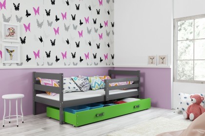 Lastevoodi ERYK voodikastiga 80x190, grafiit, Laste- ja noortevoodid, 80cm laiused, Lastemööbel ja sisustus